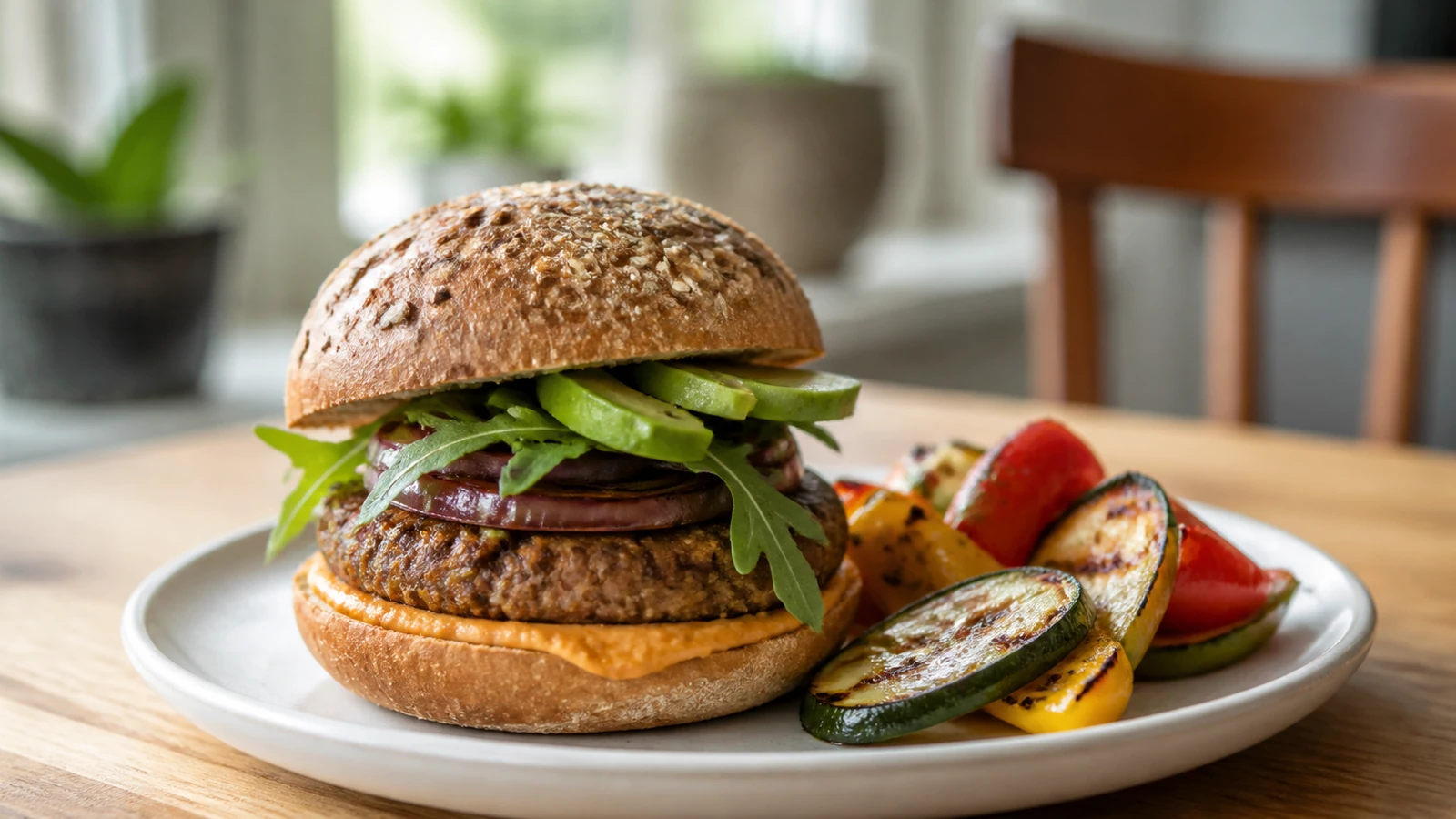Détail cuisine lié à Adapter une recette de burger en version végétale