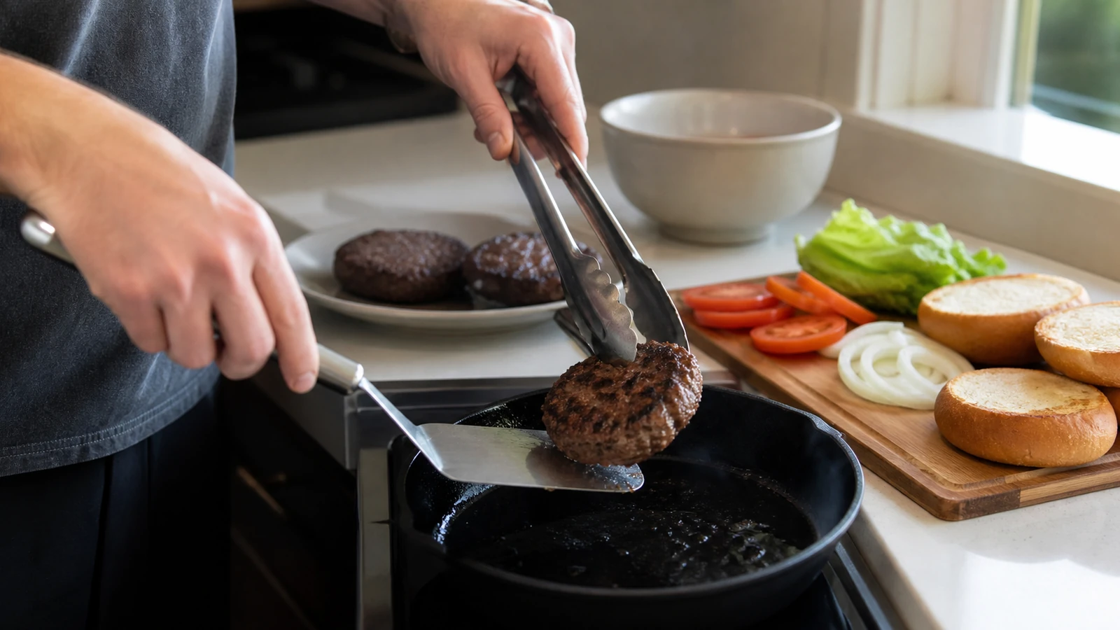 Illustration contextuelle de Choisir des ustensiles utiles pour des burgers maison