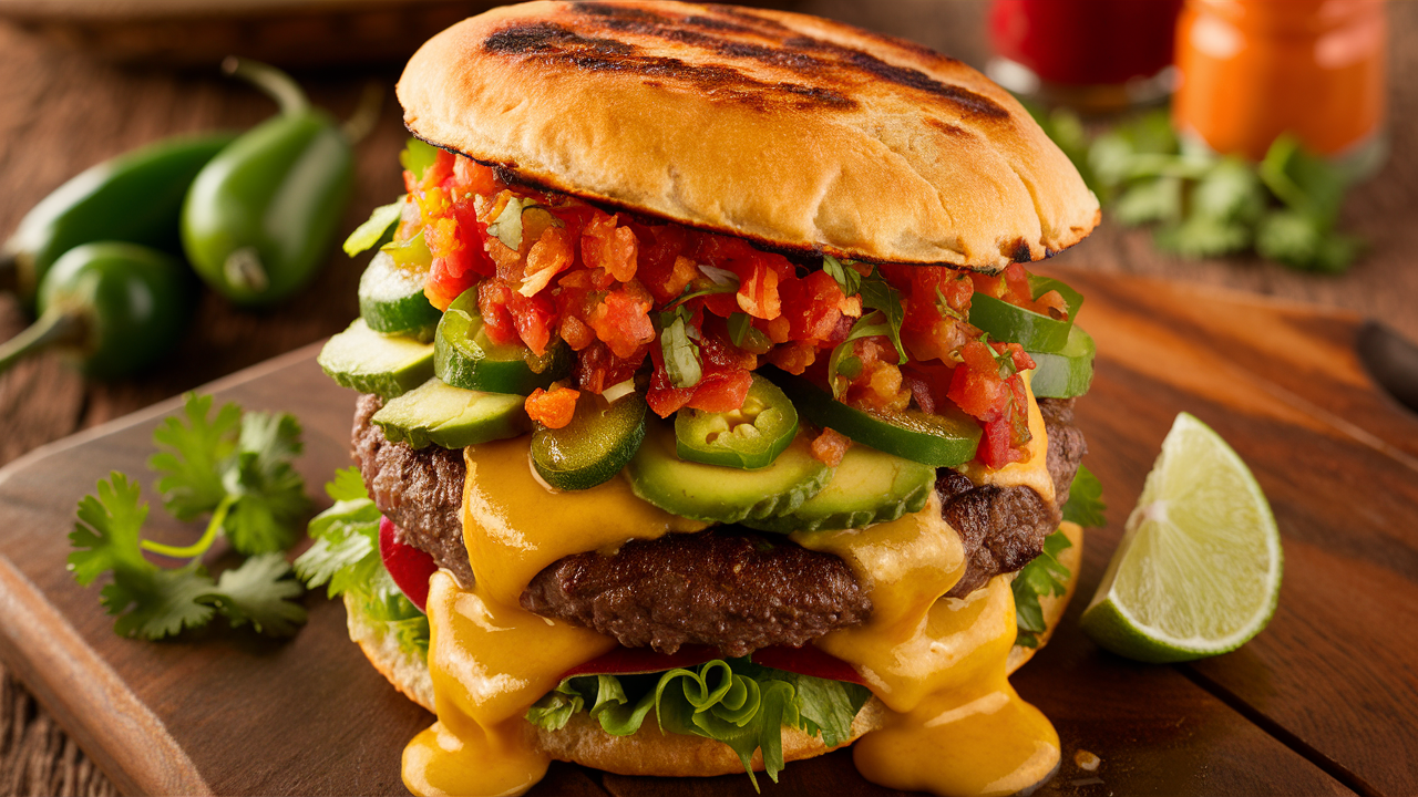 découvrez notre burger mexicain, une véritable explosion de saveurs épicées qui éveille vos papilles. savourez une combinaison audacieuse d'ingrédients frais, de salsa piquante et d'épices authentiques qui font de chaque bouchée une expérience inoubliable. parfait pour les amateurs de cuisine épicée !