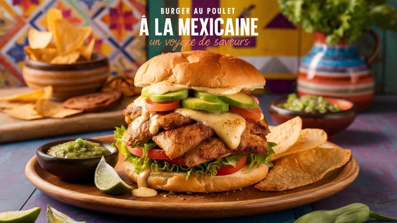 découvrez notre burger au poulet à la mexicaine, un véritable voyage de saveurs qui allie épices relevées et ingrédients frais. laissez-vous séduire par cette recette audacieuse qui éveillera vos sens à chaque bouchée.