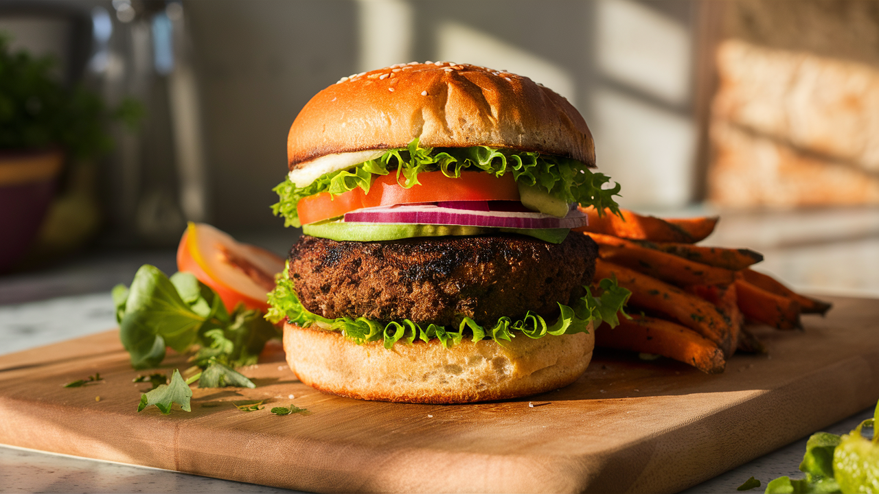 découvrez notre recette de burger aux haricots noirs, une savoureuse option végétalienne qui allie goût et nutrition. parfait pour les amateurs de cuisine saine et gourmande, ce burger riche en protéines et en saveurs ravira vos papilles !