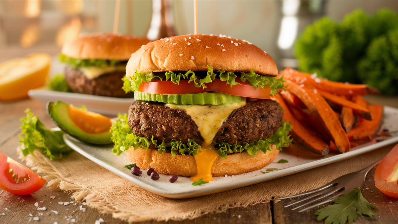 découvrez notre burger végétarien aux haricots noirs, une délicieuse alternative savoureuse qui comblera vos envies tout en préservant votre santé. savourez un mélange unique de textures et de saveurs dans chaque bouchée, idéal pour les amateurs de cuisine végétale et ceux en quête de nouvelles expériences gustatives.