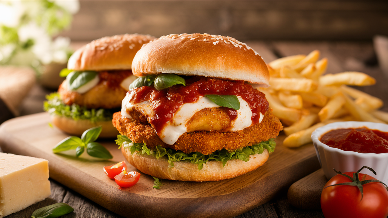 découvrez l'alliance parfaite du poulet croustillant et du fromage parmesan dans nos burgers au poulet parmesan. une expérience gustative inoubliable qui ravira vos papilles avec une explosion de saveurs délicieuses. à déguster sans modération !