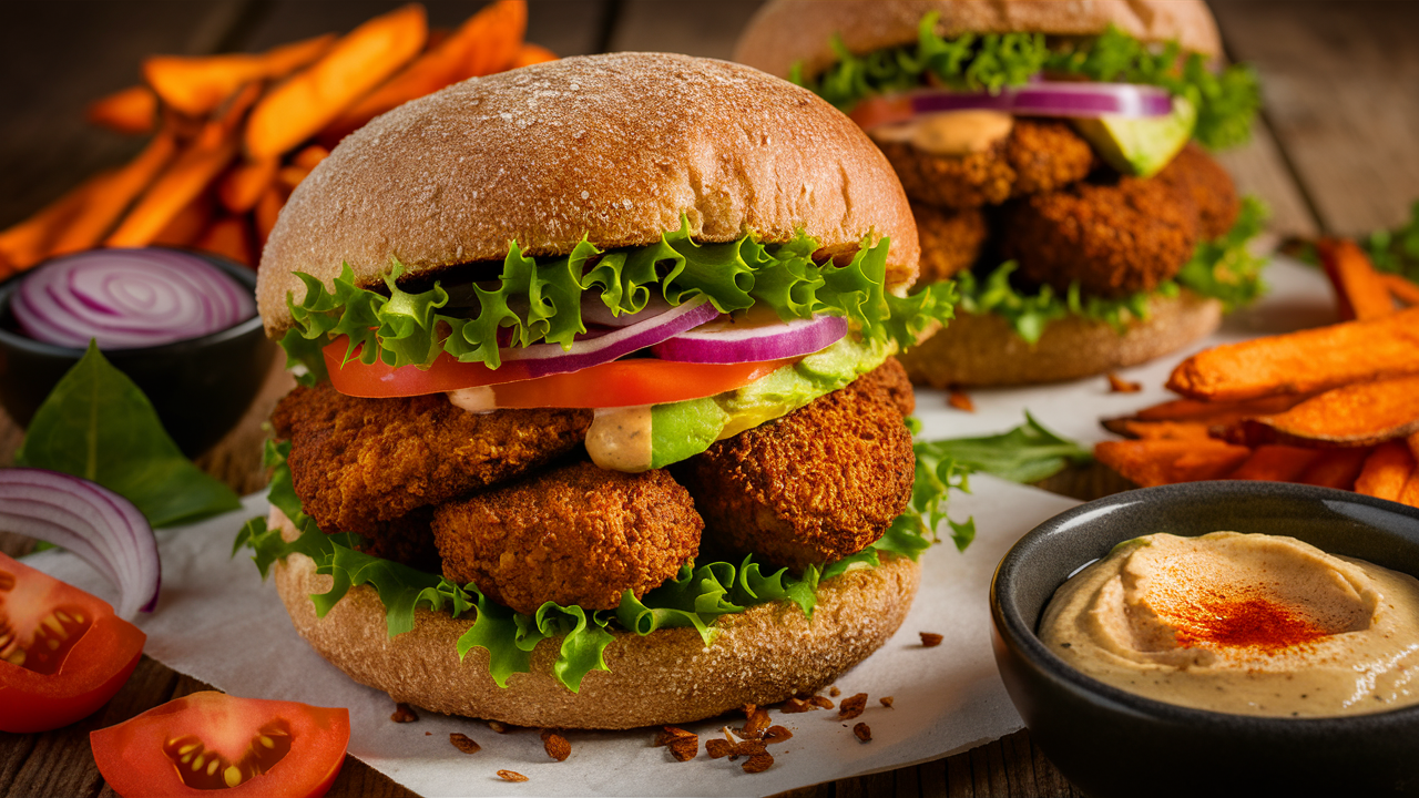 découvrez nos savoureux burgers de falafel, une alternative végétale délicieuse et saine qui ravira les papilles des amateurs de bonne cuisine. parfaits pour un repas équilibré, ces burgers gourmands allient textures croquantes et saveurs épicées, pour une expérience culinaire inoubliable.