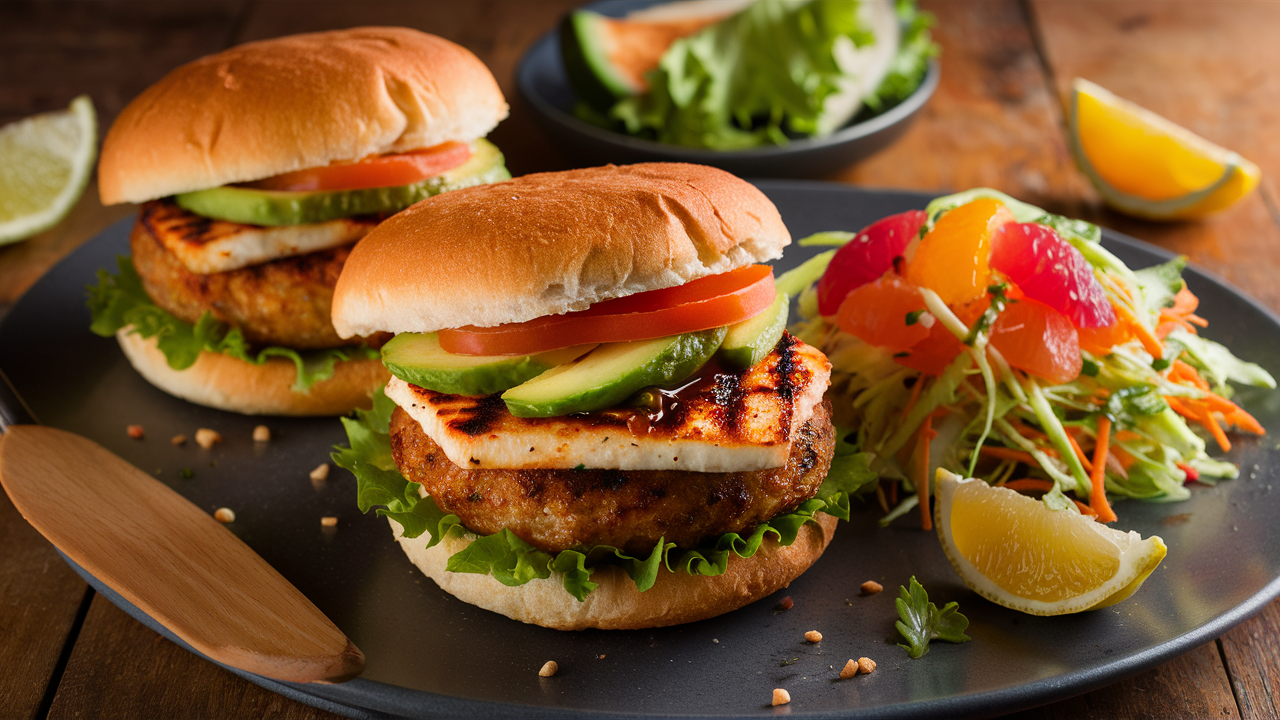 découvrez une explosion de saveurs avec nos burgers de halloumi mariné au peri peri, servis avec une délicieuse slaw aux agrumes. parfait pour une expérience gourmande et rafraîchissante!