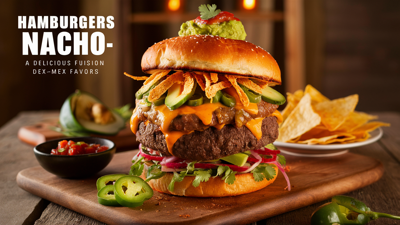 découvrez les hamburgers nacho, une irrésistible fusion de saveurs tex-mex qui réinterprète le classique hamburger avec des ingrédients savoureux et épicés. parfait pour les amateurs de cuisine audacieuse, ce plat plaît à coup sûr à tous les palais. savourez l'alliance parfaite du fromage fondant, des nachos croquants et des viandes grillées dans chaque bouchée.