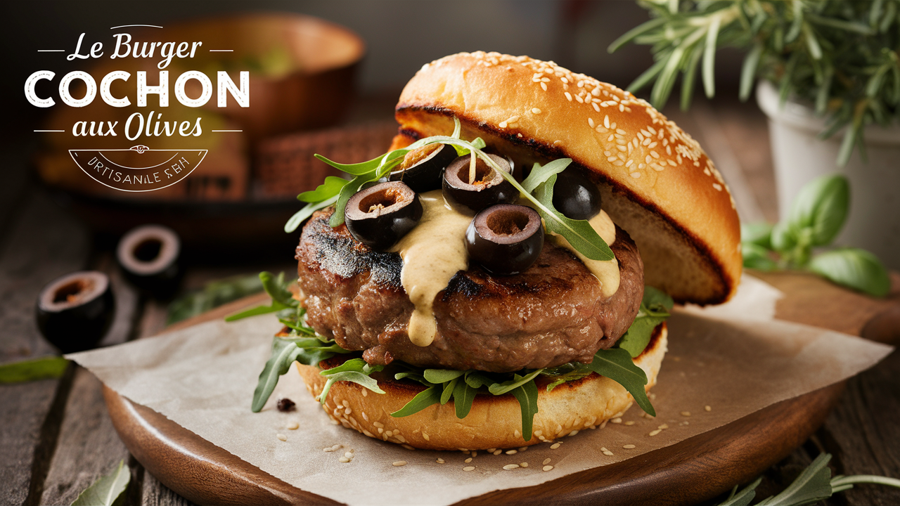 découvrez le burger cochon aux olives, une délicieuse fusion de saveurs qui allie la tendreté du porc à la richesse des olives. idéal pour les amateurs de cuisine audacieuse, ce plat savoureux vous fera vivre une expérience gustative inoubliable.