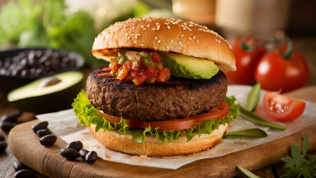 découvrez le plaisir d'un hamburger savoureux aux haricots noirs, une recette gourmande et saine qui ravira vos papilles. parfait pour un repas végétarien plein de goût!